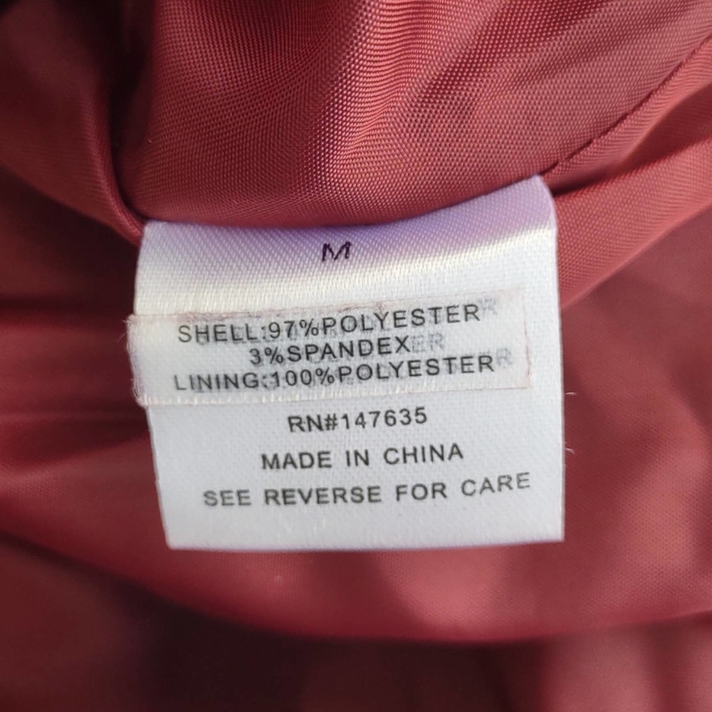 Romeo & Juliet Couture Faux Suede Moto Biker Jacket Medium Burgundy - Picture 10 of 12